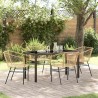 Ensemble de salle à manger pour jardin 5 pcs Marron polyrotin 563395563395