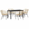Ensemble de salle à manger pour jardin 5 pcs Marron polyrotin 563395563395