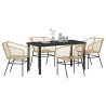 Ensemble de salle à manger pour jardin 5 pcs Marron polyrotin 563395563395