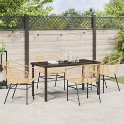 Ensemble de salle à manger pour jardin 5 pcs Marron polyrotin 563395563395
