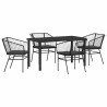 Ensemble de salle à manger pour jardin 5 pcs Noir polyrotin 563396563396