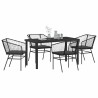 Ensemble de salle à manger pour jardin 5 pcs Noir polyrotin 563396563396