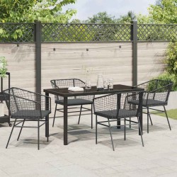Ensemble de salle à manger pour jardin 5 pcs Noir polyrotin 563396563396