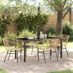Ensemble de salle à manger pour jardin 5 pcs Marron polyrotin 563397563397