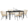 Ensemble de salle à manger pour jardin 5 pcs Marron polyrotin 563397563397