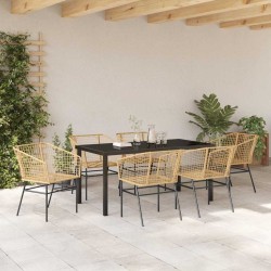 Ensemble de salle à manger pour jardin 7 pcs Marron polyrotin 563398563398