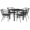 Ensemble de salle à manger pour jardin 5 pcs Noir polyrotin 563401563401