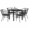 Ensemble de salle à manger pour jardin 5 pcs Noir polyrotin 563401563401