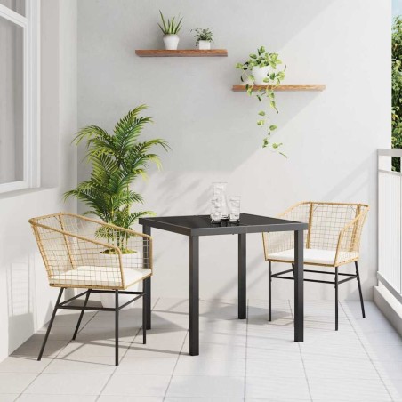 Ensemble de salle à manger pour jardin 3 pcs Marron polyrotin 563402563402