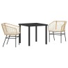 Ensemble de salle à manger pour jardin 3 pcs Marron polyrotin 563402563402