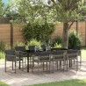 Ensemble de salle à manger pour jardin 9 pcs Gris polyrotin 563405563405