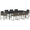 Ensemble de salle à manger pour jardin 9 pcs Gris polyrotin 563405563405
