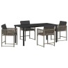 Ensemble de salle à manger pour jardin 5 pcs Gris polyrotin 563406563406