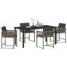 Ensemble de salle à manger pour jardin 5 pcs Gris polyrotin 563406563406