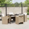 Ensemble de salle à manger pour jardin 5 pcs Beige polyrotin 563408563408