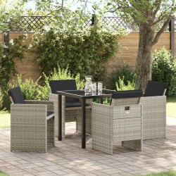 Ensemble de salle à manger pour jardin 5 pcs Gris clair 563409563409