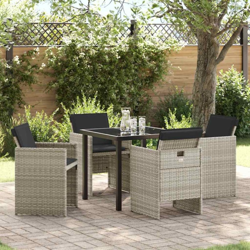 Ensemble de salle à manger pour jardin 5 pcs Gris clair 563409563409