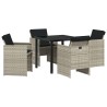 Ensemble de salle à manger pour jardin 5 pcs Gris clair 563409563409