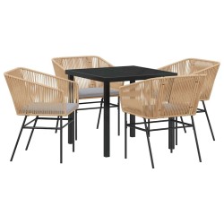 Ensemble de salle à manger pour jardin 5 pcs Marron 563410563410