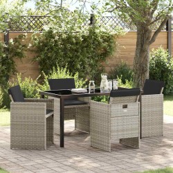 Ensemble de salle à manger pour jardin 5 pcs Gris clair 563411563411