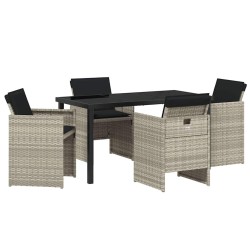 Ensemble de salle à manger pour jardin 5 pcs Gris clair 563411563411