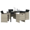 Ensemble de salle à manger pour jardin 5 pcs Gris clair 563411563411