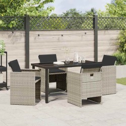 Ensemble de salle à manger pour jardin 5 pcs Gris clair 563411563411