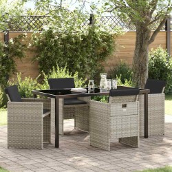 Ensemble de salle à manger pour jardin 5 pcs Gris clair 563412563412
