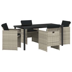 Ensemble de salle à manger pour jardin 5 pcs Gris clair 563412563412