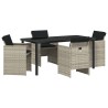 Ensemble de salle à manger pour jardin 5 pcs Gris clair 563412563412