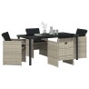 Ensemble de salle à manger pour jardin 5 pcs Gris clair 563412563412