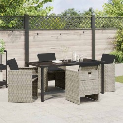 Ensemble de salle à manger pour jardin 5 pcs Gris clair 563412563412