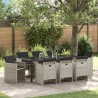 Ensemble de salle à manger pour jardin 9 pcs Gris clair 563413563413