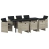 Ensemble de salle à manger pour jardin 9 pcs Gris clair 563413563413