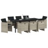 Ensemble de salle à manger pour jardin 9 pcs Gris clair 563413563413