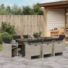 Ensemble de salle à manger pour jardin 9 pcs Gris clair 563413563413