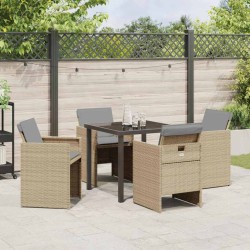 Ensemble de salle à manger pour jardin 5 pcs Beige polyrotin 563414563414