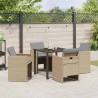 Ensemble de salle à manger pour jardin 5 pcs Beige polyrotin 563414563414