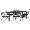 Ensemble de salle à manger pour jardin 7 pcs Noir polyrotin 563416563416