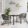 Ensemble de salle à manger pour jardin avec coussin 3 pcs Noir 563417563417