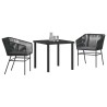 Ensemble de salle à manger pour jardin avec coussin 3 pcs Noir 563417563417