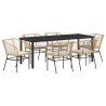Ensemble de salle à manger pour jardin 7 pcs Marron polyrotin 563418563418