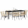 Ensemble de salle à manger pour jardin 7 pcs Marron polyrotin 563418563418