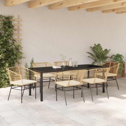 Ensemble de salle à manger pour jardin 7 pcs Marron polyrotin 563418563418