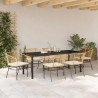 Ensemble de salle à manger pour jardin 7 pcs Marron polyrotin 563418563418