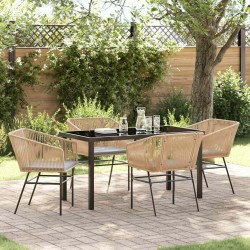 Ensemble de salle à manger pour jardin 5 pcs Marron 563419563419
