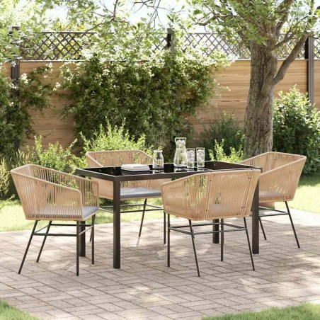 Ensemble de salle à manger pour jardin 5 pcs Marron 563419563419