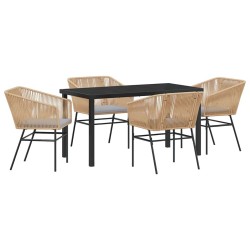 Ensemble de salle à manger pour jardin 5 pcs Marron 563419563419