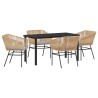 Ensemble de salle à manger pour jardin 5 pcs Marron 563419563419