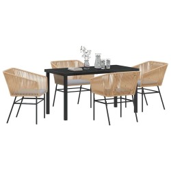 Ensemble de salle à manger pour jardin 5 pcs Marron 563419563419